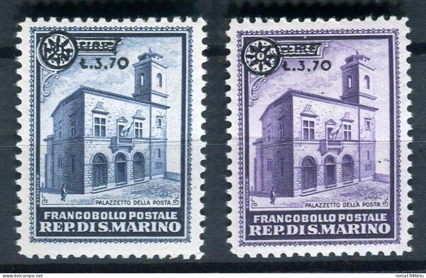 SAN MARINO 1934 PALAZZETTO DELLE POSTE SOVR. CENTRATO ** MNH CERT. BOLAFFI - Unused Stamps