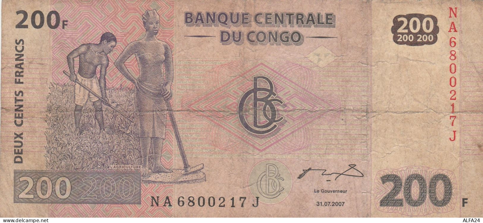 CONGO 200 FRANCS 2007 - VF (BA16 - Lettres & Documents