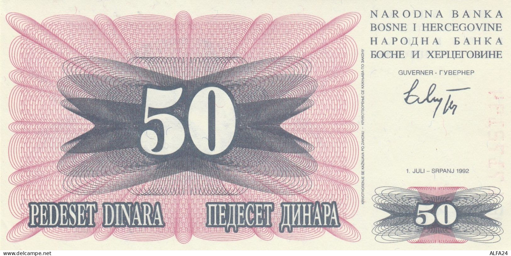 BOSNIA 50 DINARI- UNC (BA75 - Bosnia And Herzegovina