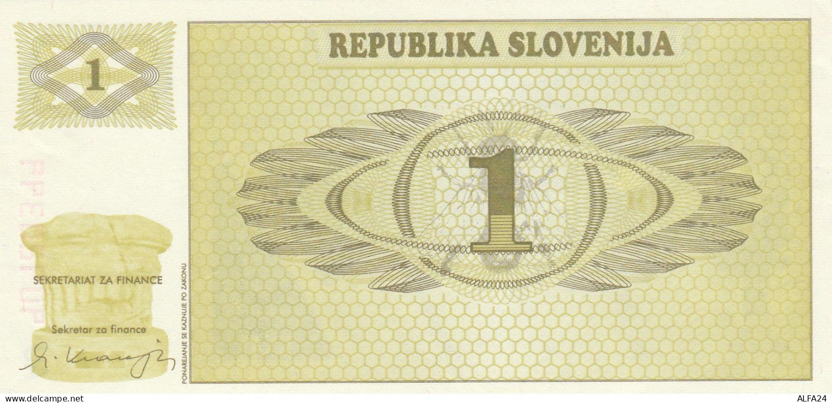 SLOVENIA 1 TOLAR - AU (BA125 - Eslovenia