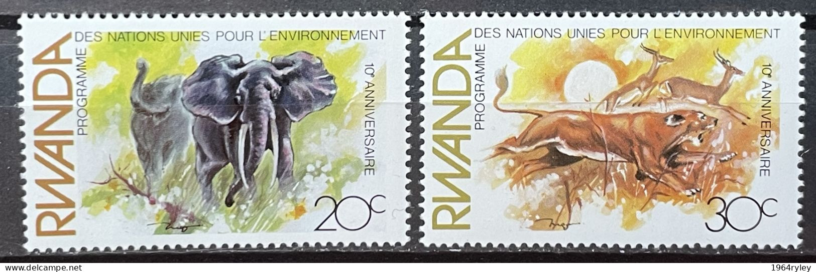 RWANDA -  MNH** - 1982 - # 1196/1197 - Oblitérés