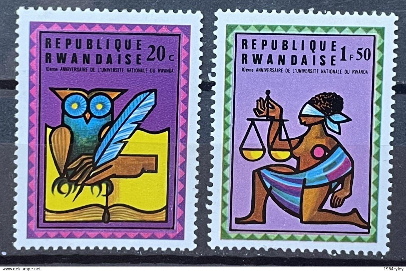 RWANDA -  MNH** - 1975 - # 734, 736 - Oblitérés