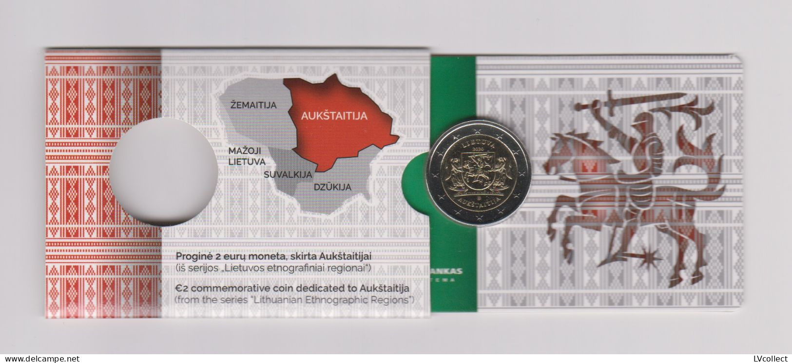 Lithuania 2020 - Augstaitija - BU - COINCARD - 2 EURO CC - Litauen