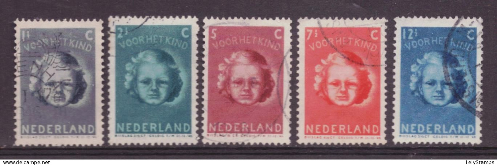 Nederland - Niederlande - Pays Bas NVPH 444 T/m 448 Used (1945) - Gebruikt