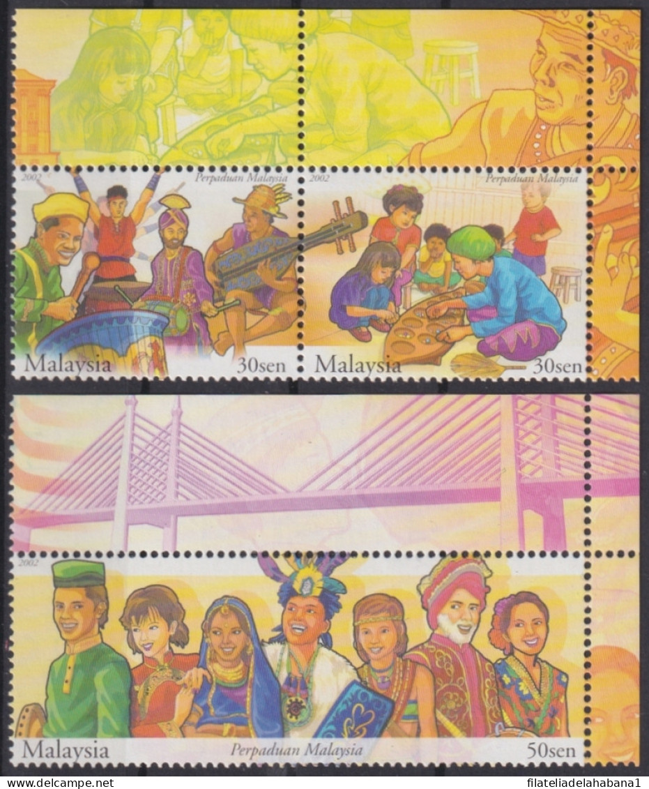 F-EX44266 MALAYSIA MNH 2002 TRADITIONAL GAMES COSTUMES MUSIC INSTRUMENTS.  - Malaysia (1964-...)