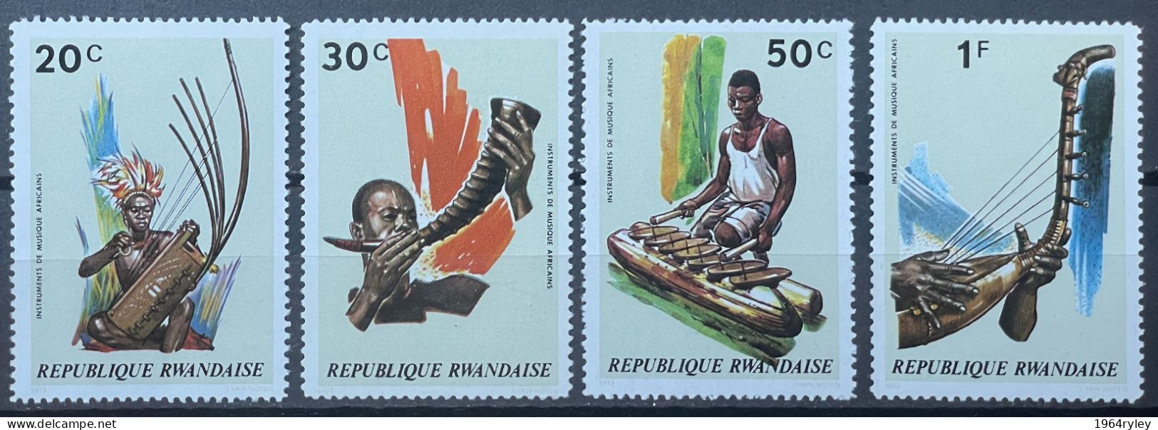 RWANDA -  MNH** - 1973 - # 519/522 - Oblitérés