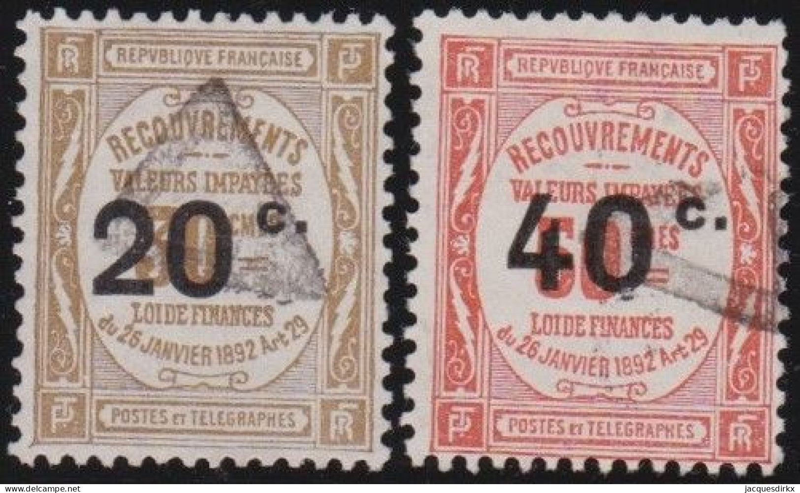 France  .  Y&T   .    Taxe  49/50      .   O      .    Oblitéré - 1859-1959 Gebraucht