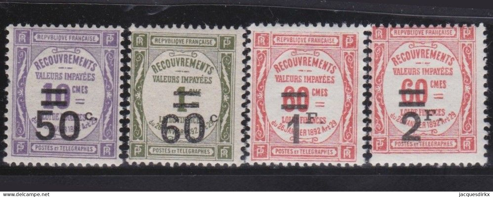 France  .  Y&T   .    Taxe  51/54     .   *      .    Neuf Avec Gomme - 1859-1959 Postfris