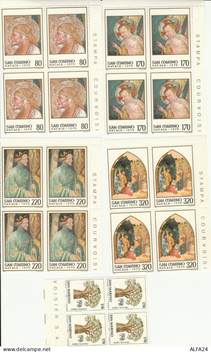 LOTTO FRANCOBOLLI SAN MARINO 14 QUARTINE NUOVE  (FB194 - Collections, Lots & Series