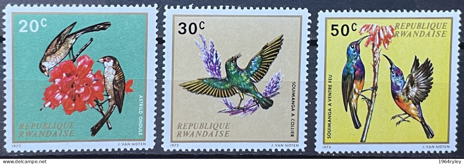 RWANDA -  MNH** - 1972 - # 464/466 - Usati