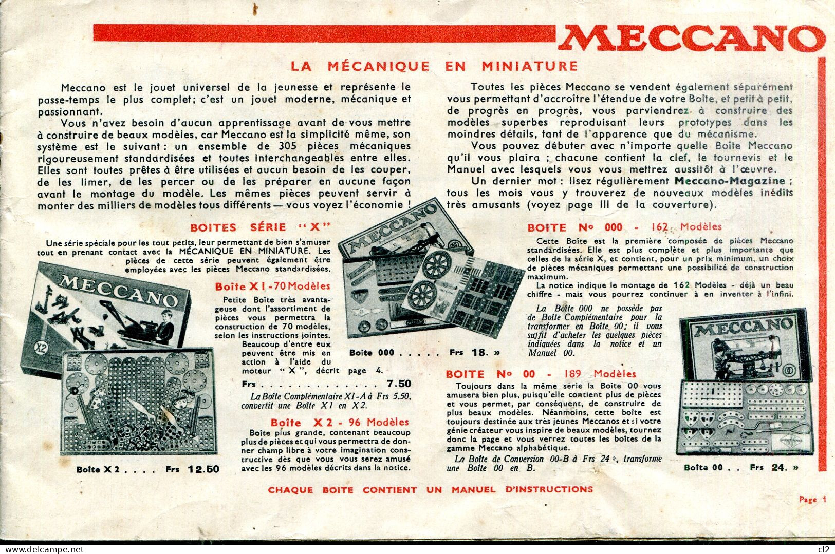 Catalogue MECCANO - HORNBY (sans Couverture, Prix En Conséquence) - Meccano