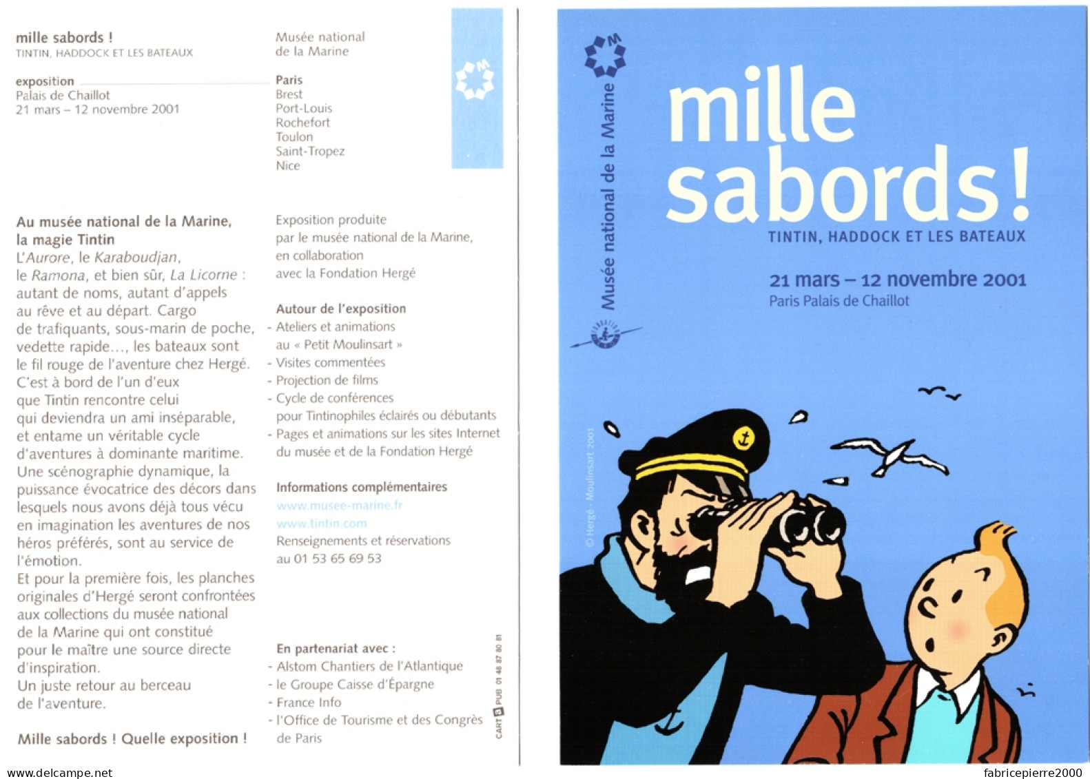 TINTIN - Exposition Mille Sabords ! Du 21 Mars Au 12 Novembre 2001 Au Palais De Chaillot (Musée De La Marine) - Hergé