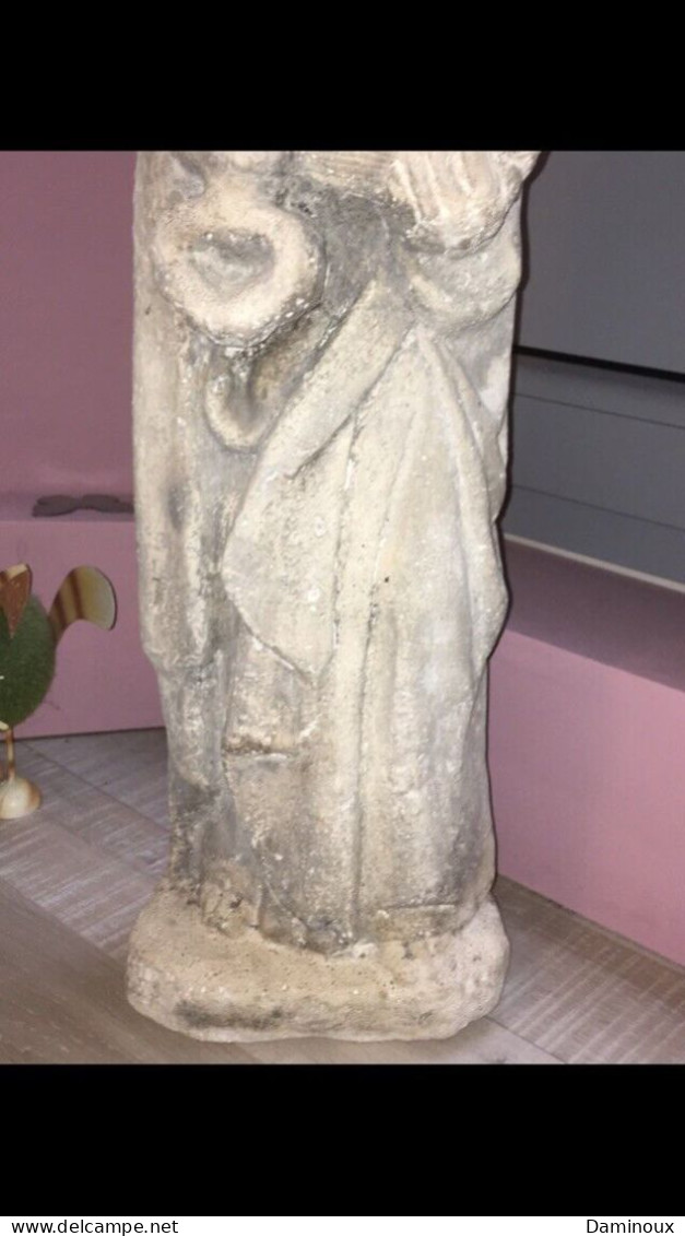 Ancienne Statue En Pierre De Saint Pierre - Religious Art