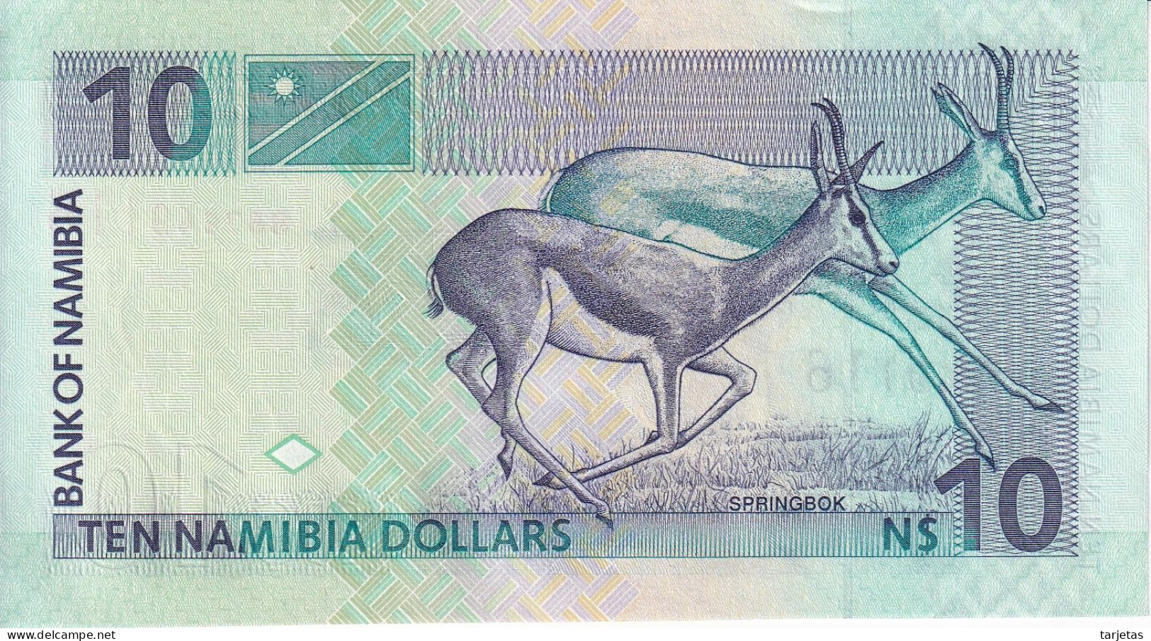 BILLETE DE NAMIBIA DE 10 DOLLARS DEL AÑO 2001 EN CALIDAD EBC (XF)  (BANKNOTE) GACELA-DEER - Namibia