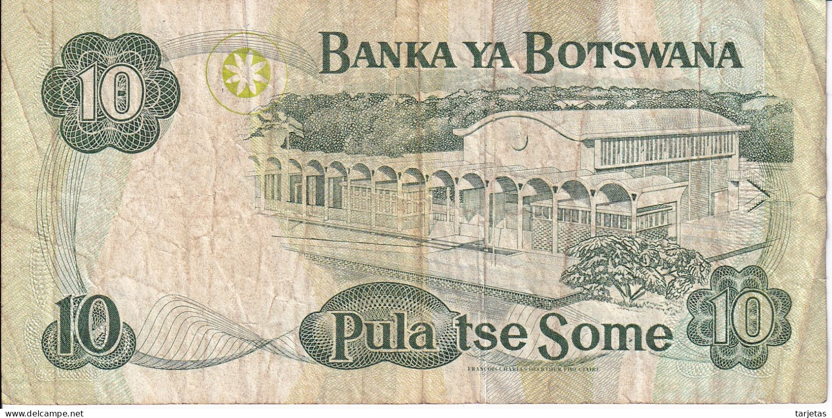 BILLETE DE BOTSWANA DE 10 PULA DEL AÑO 1999 (BANKNOTE) - Botswana