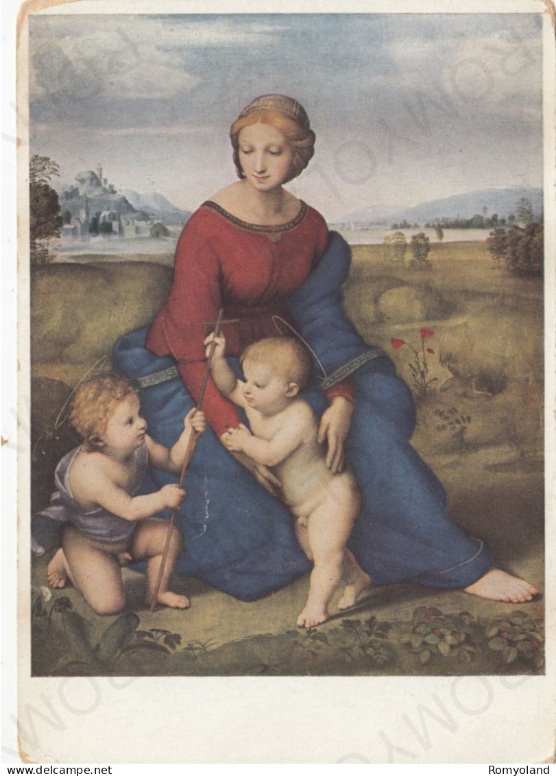 CARTOLINA  WIEN,AUSTRIA-KUNSTHISTORISCHES MUSEUM-RAFFAELLO SANTI,DIE MADONNA IM GRUNEN,1506-NON VIAGGIATA - Museos