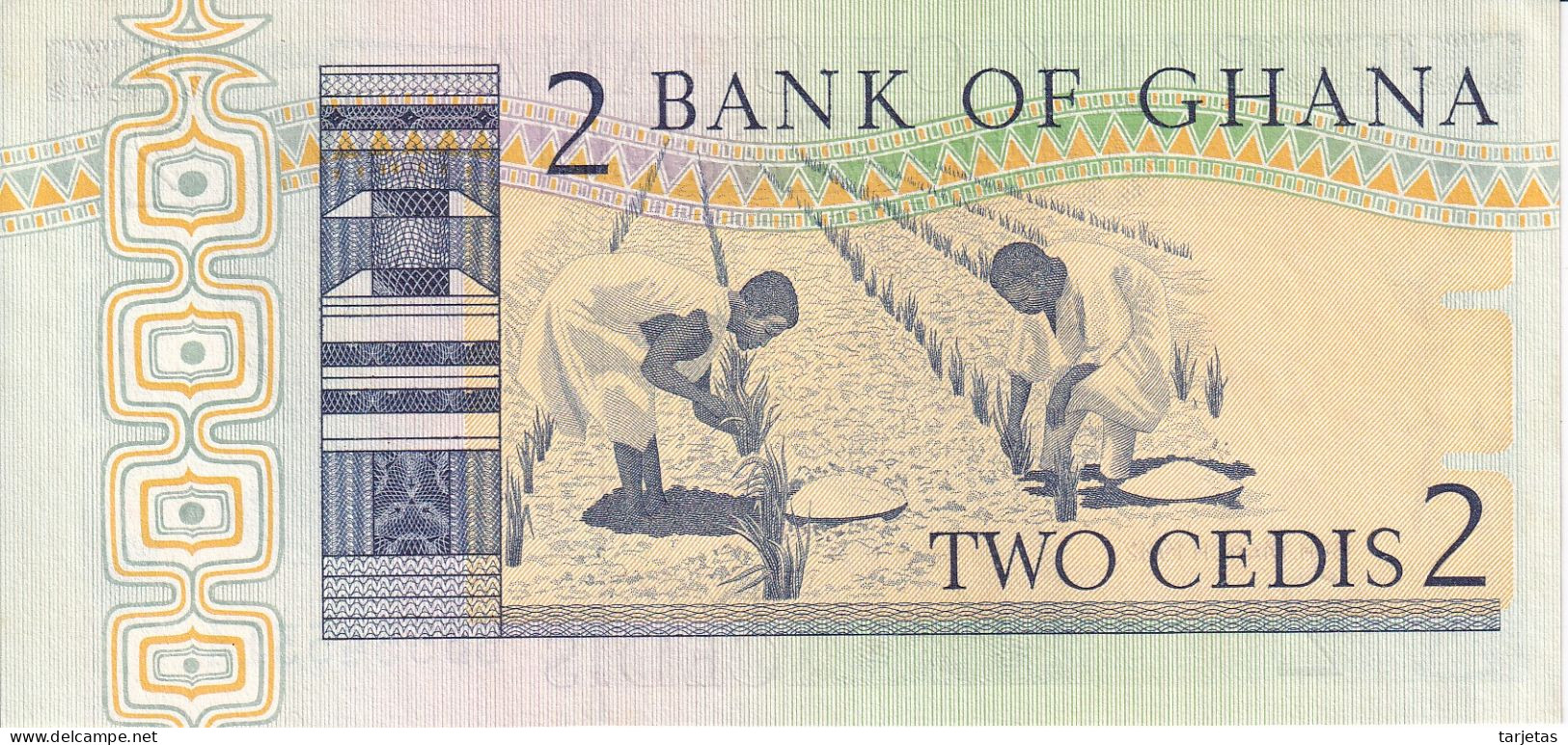 BILLETE DE GHANA DE 2 CEDI DEL AÑO 1982 SIN CIRCULAR (UNC) (BANKNOTE) - Ghana