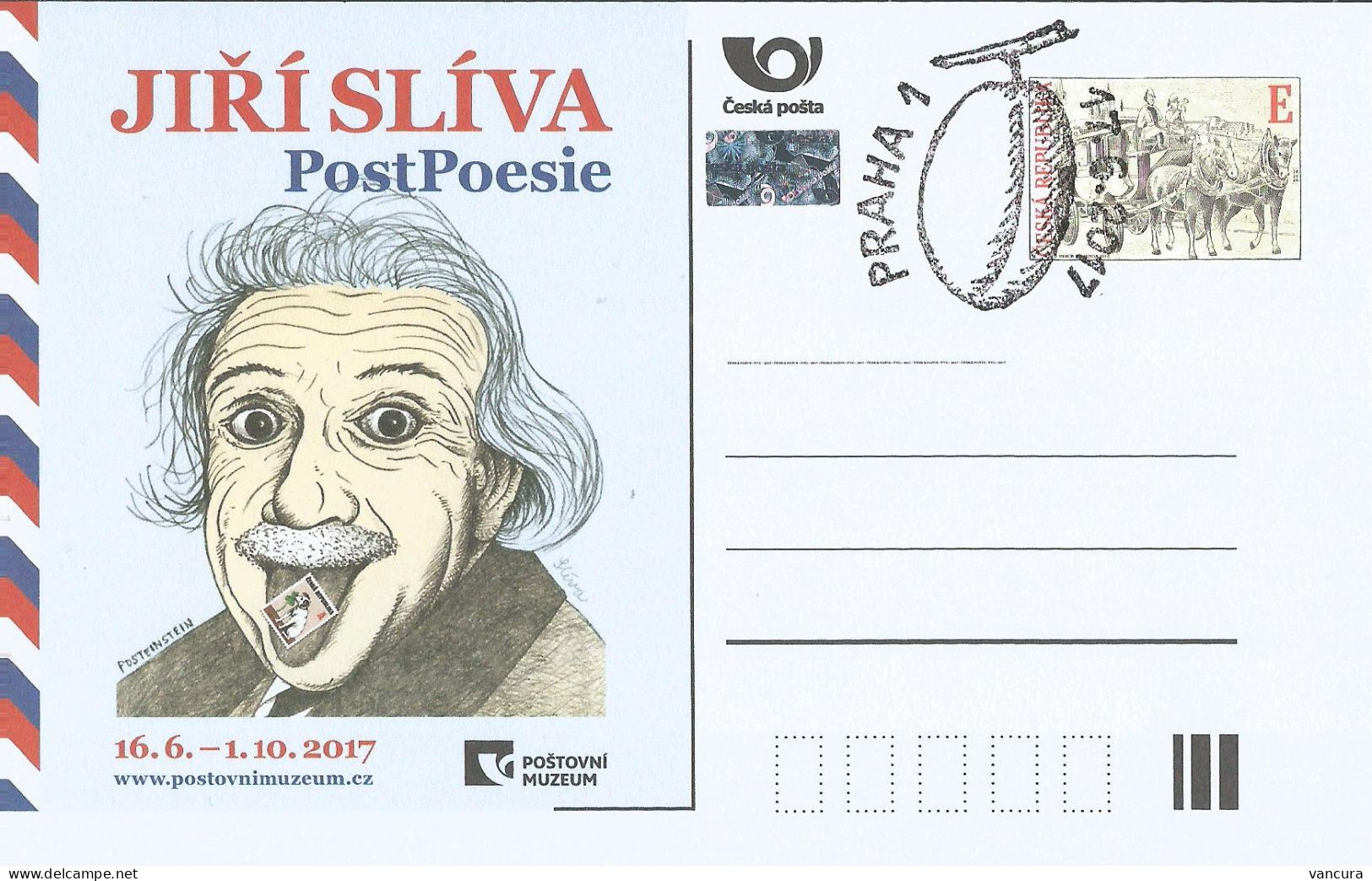 CDV PM 118 Czech Republic Jiri Sliva Exhibition In The Post Museum 2017 Einstein Stamp Collector - Albert Einstein