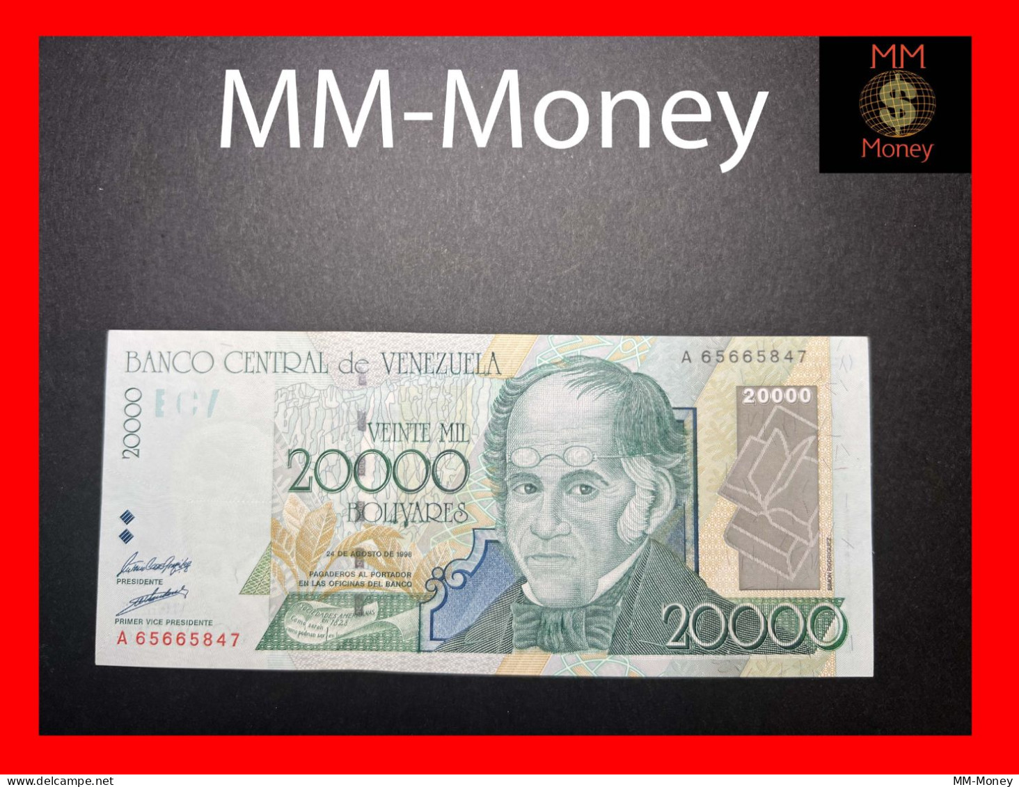 VENEZUELA 20.000 20000 Bolivares   24.8.1998  P. 82   *scarce*   XF+ \ AU - Venezuela