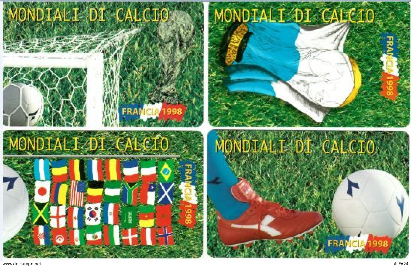 SERIE 4 SCHEDE TELEFONICHE NUOVE RSM 29-32 MONDIALI FRANCIA 98 SAN MARINO - San Marino