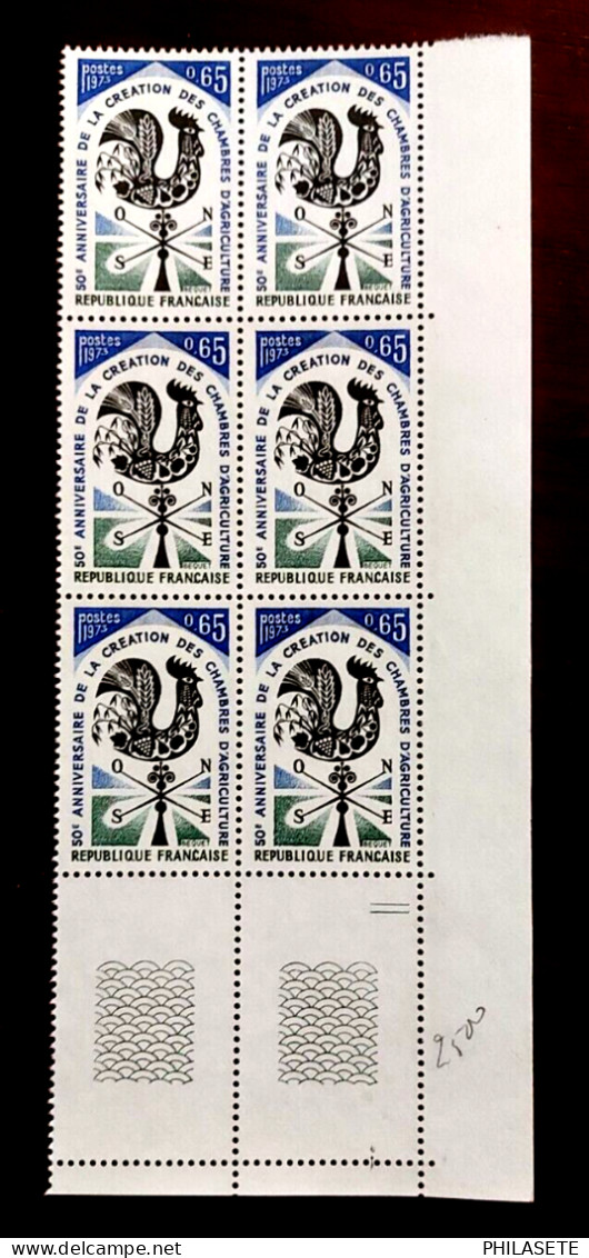 France 1973 Neufs N** Bloc De 6 Timbres YT N° 1778 Chambres D Agricultures - Feuilles Complètes