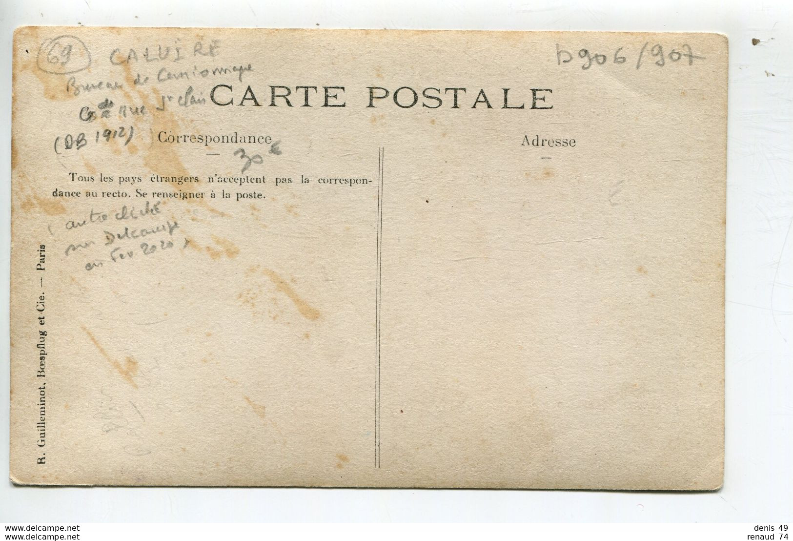 Caluire Carte Photo Bureau De Camionage Rolin Grande Rue St Clair - Caluire Et Cuire