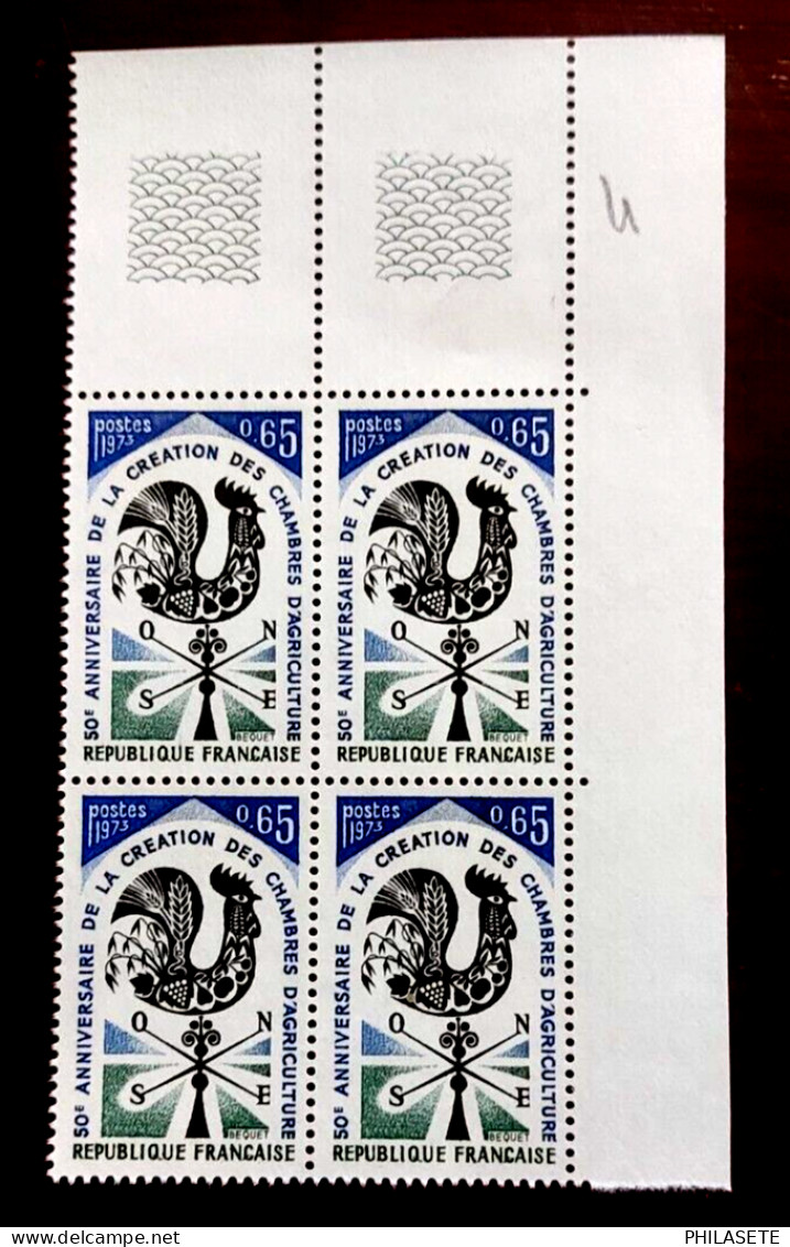 France 1973 Neufs N** Bloc De 4 Timbres YT N° 1778 Chambres D Agricultures - Feuilles Complètes