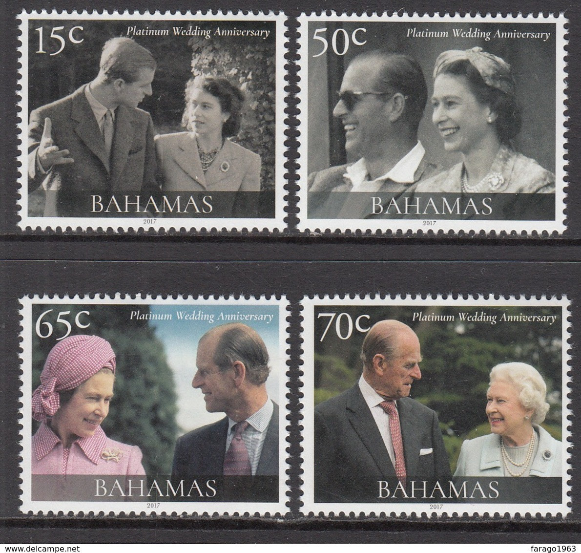 2017 Bahamas QEII Wedding Anniversary Complete Set Of 4 @  BELOW Face Value - Bahamas (1973-...)