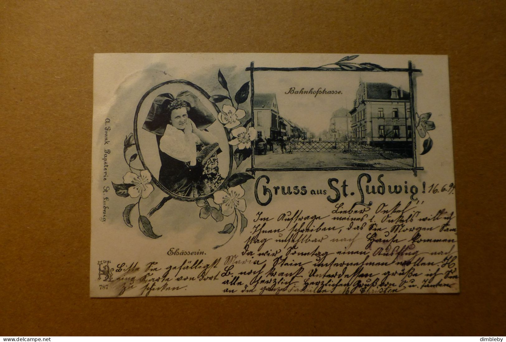 Gruss Aus St Ludwig - Bahnhofstrasse  - Elsässerin 1899   (9925) - Saint Louis