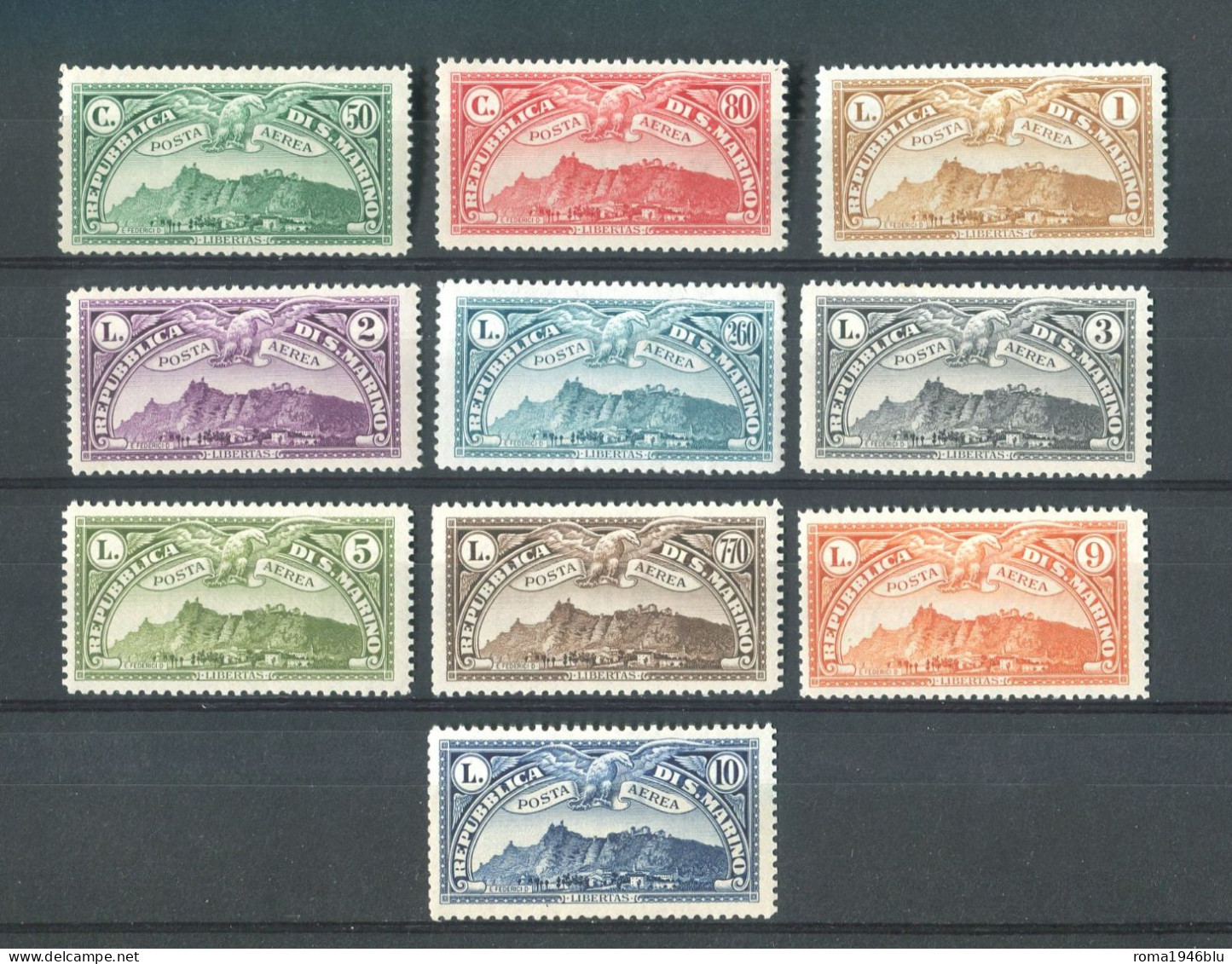 SAN MARINO 1931 POSTA AEREA VEDUTA ** MNH - Luftpost