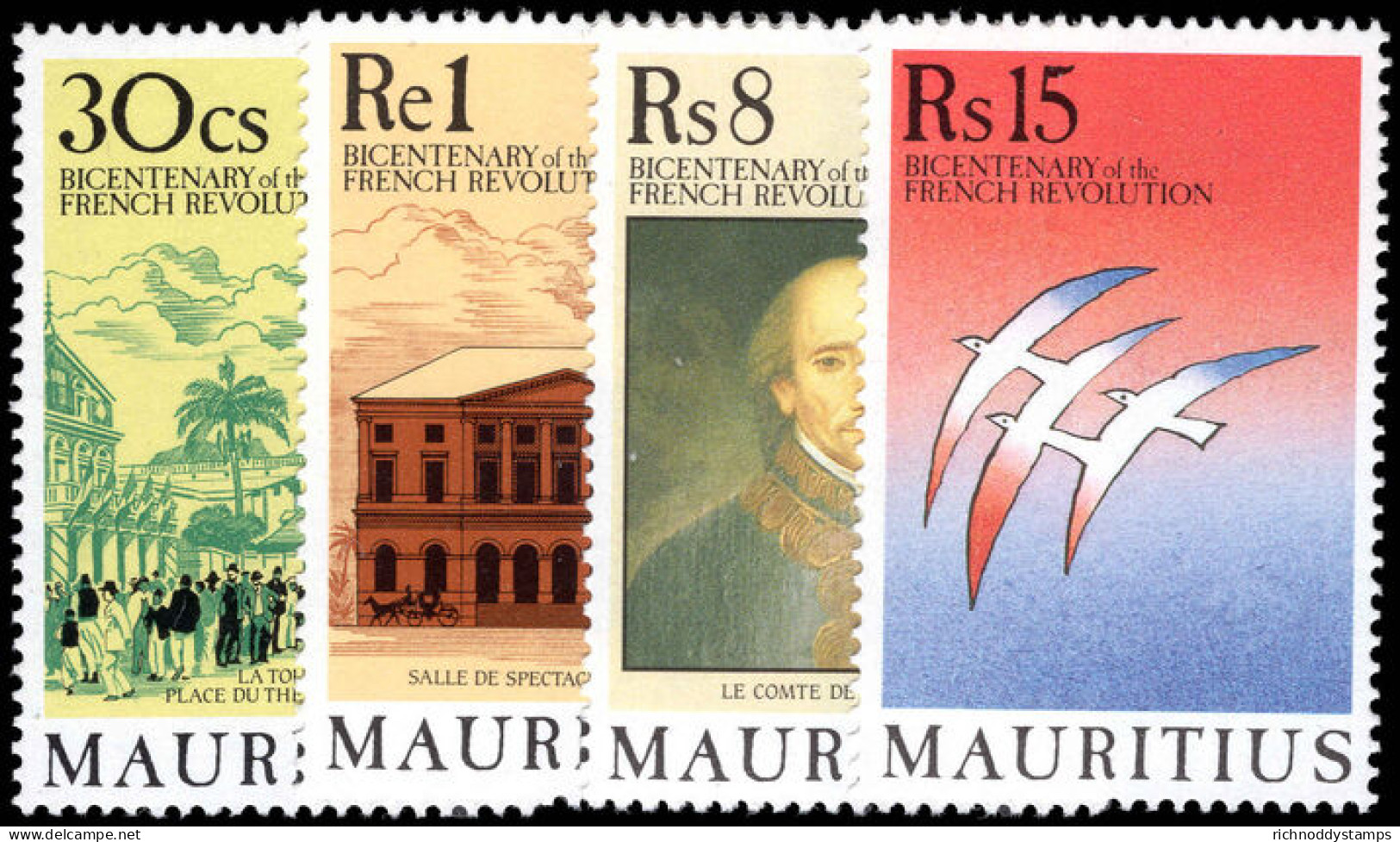 Mauritius 1989 Bicentenary Of The French Revolution Unmounted Mint. - Maurice (1968-...)