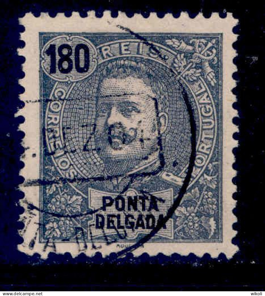 ! ! Ponta Delgada - 1898 D. Carlos 180 R - Af. 34 - Used (ca 044) - Ponta Delgada