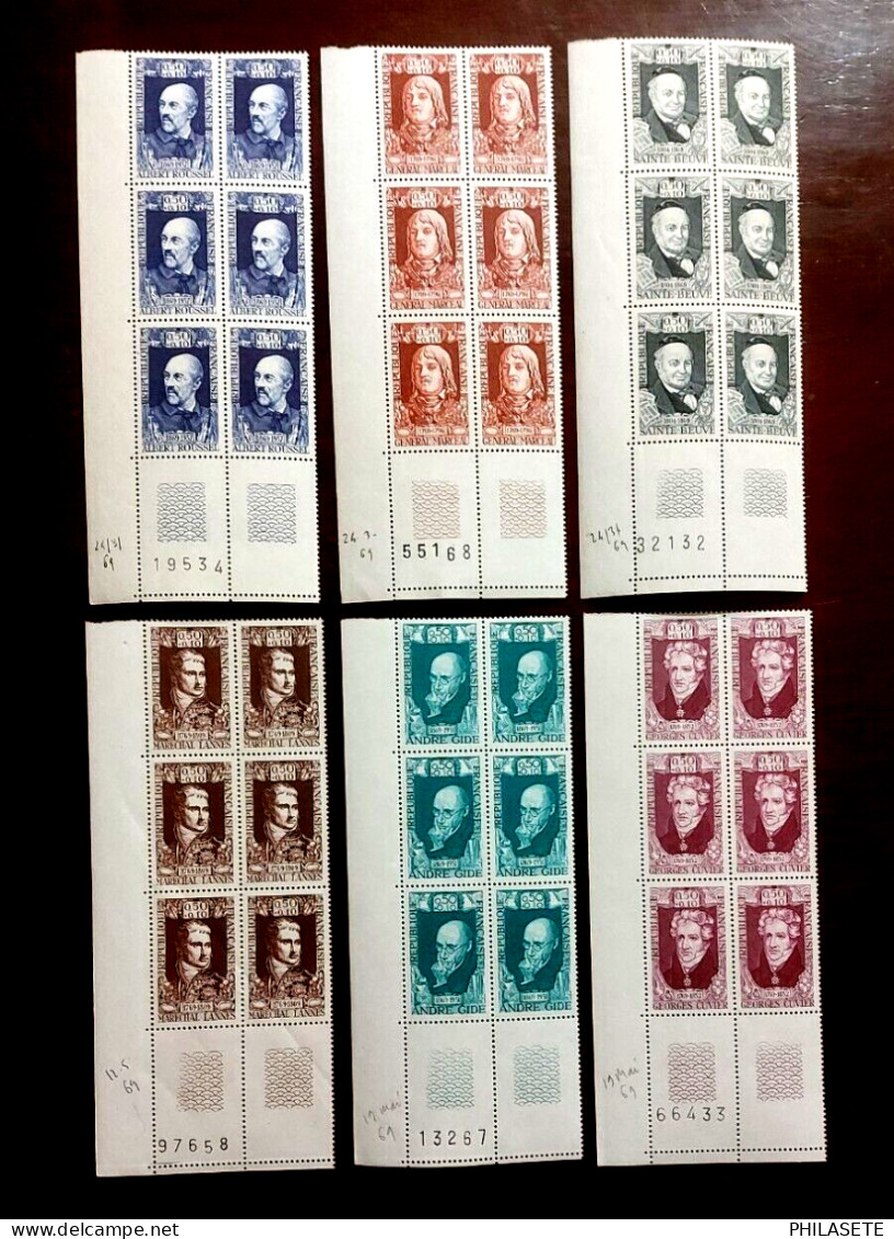 France 1969 6  Blocs De 6 Timbres N** YT N° 1590, 1591, 1592, 1593, 1594, 1595 - Feuilles Complètes