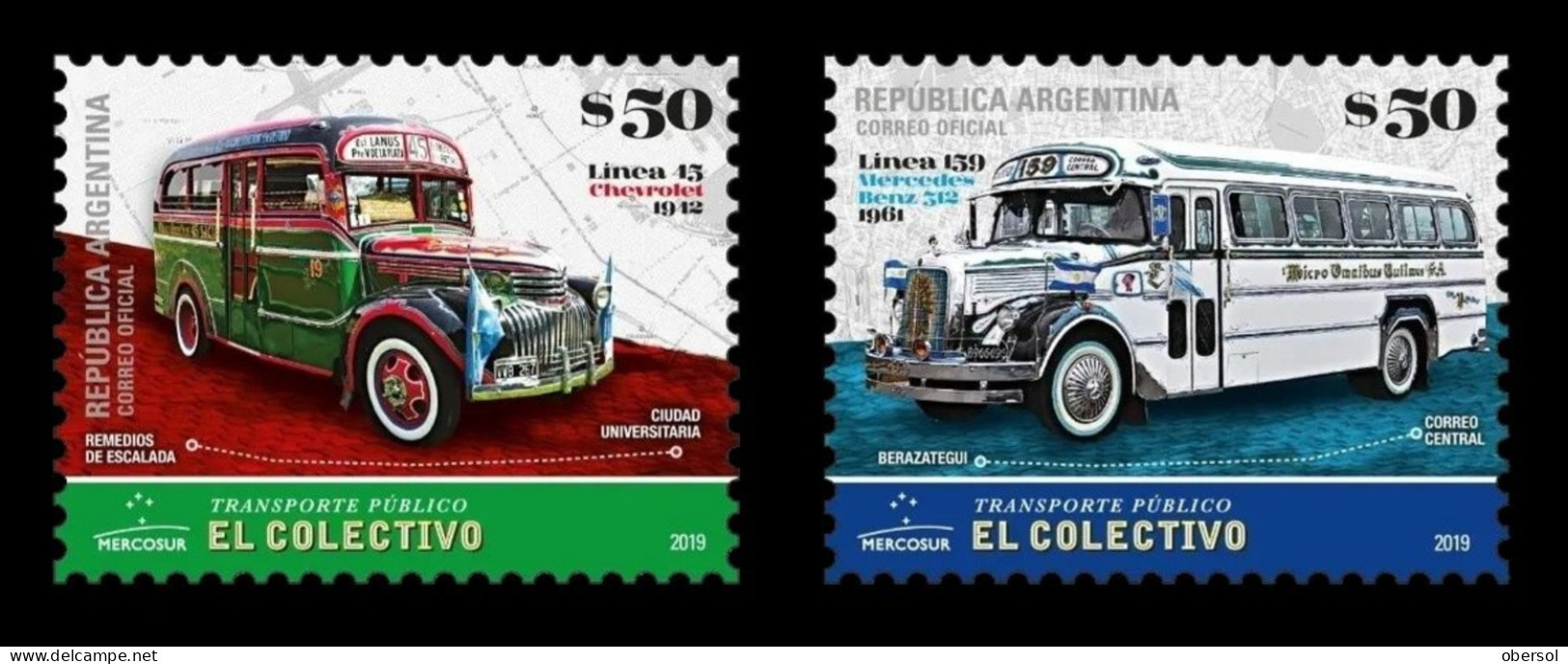 Argentina 2019 Busses Transportation Fileteado Complete Set MNH - Nuevos