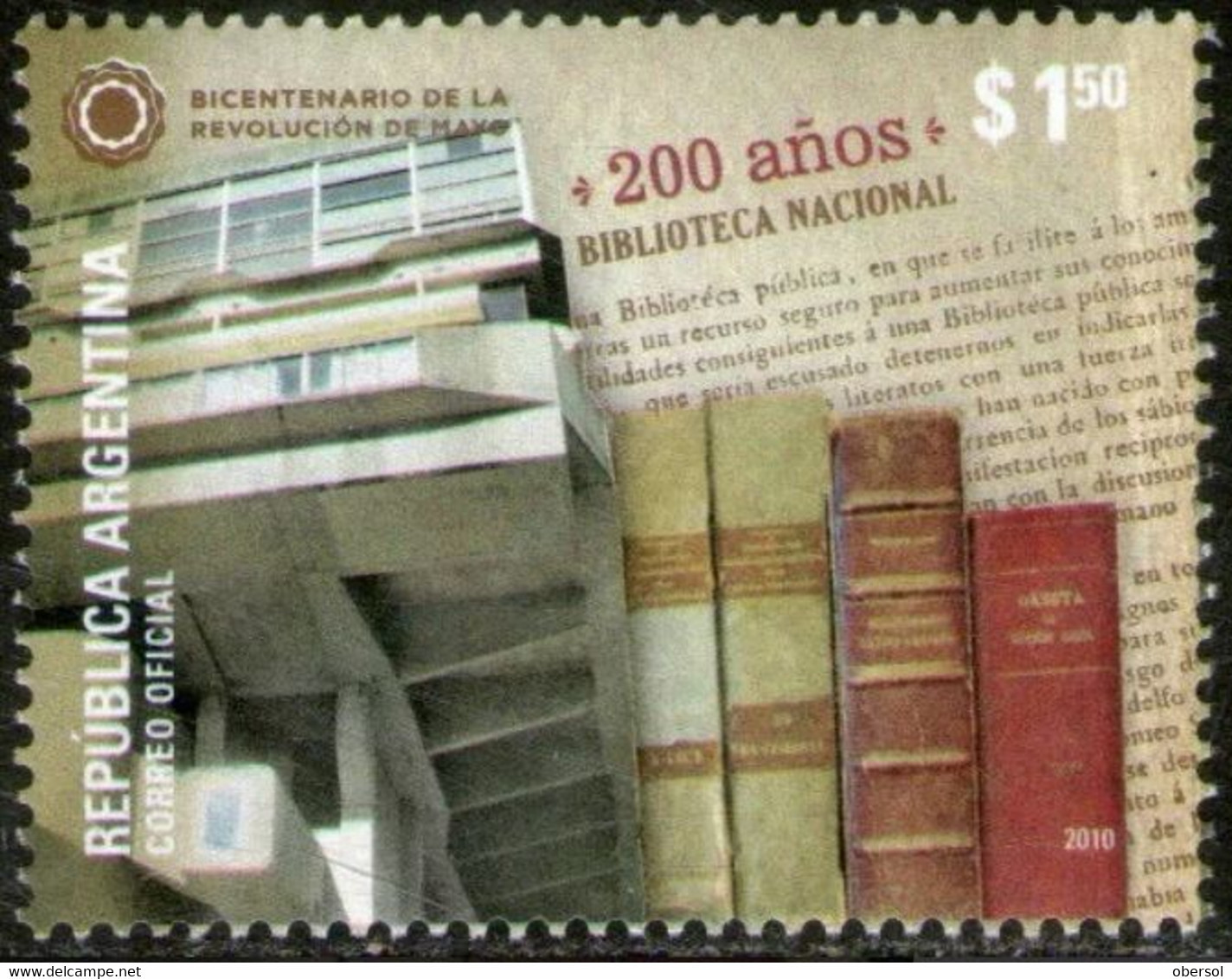 Argentina 2010 200 Years National Library MNH Stamp - Neufs