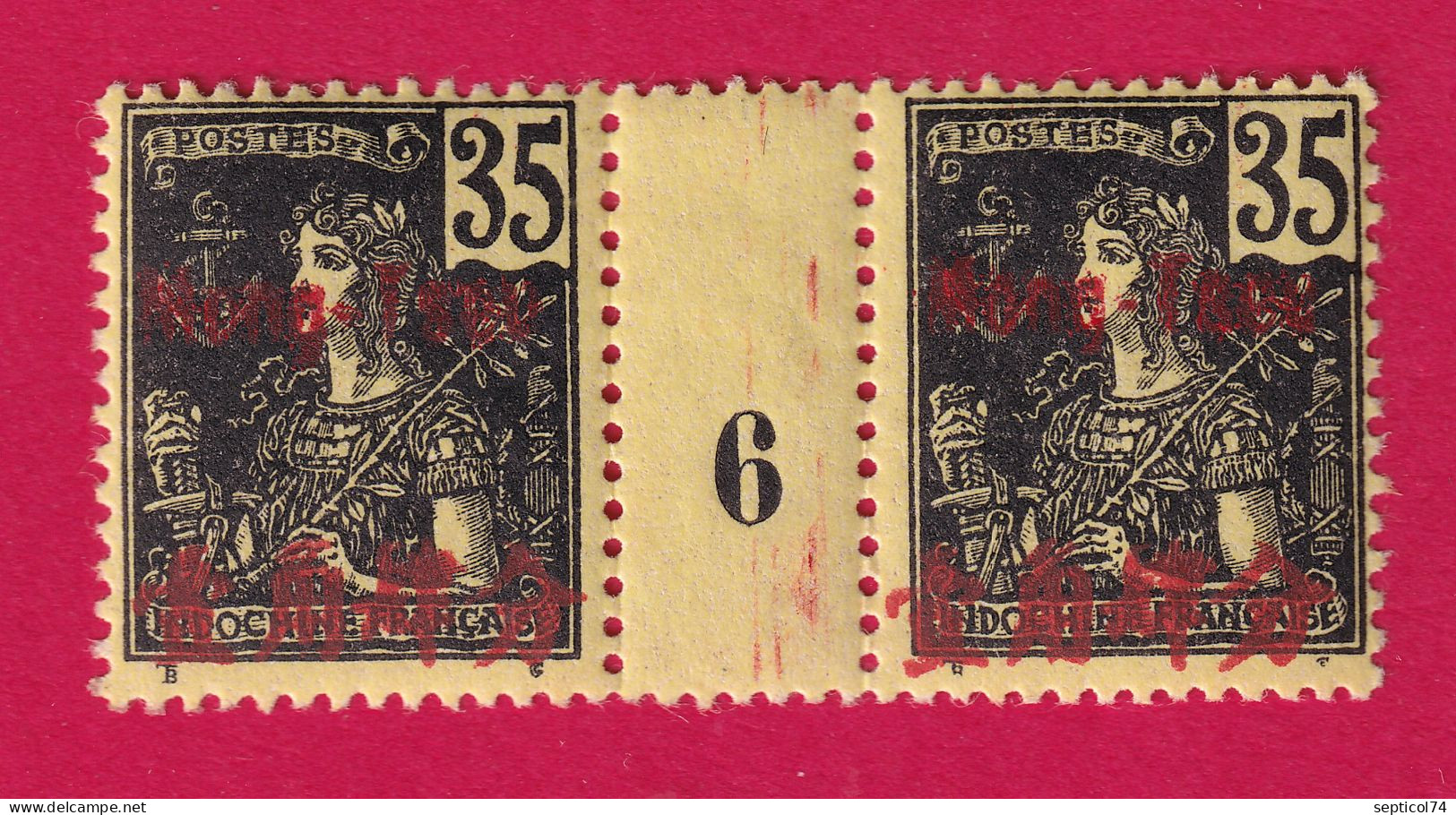 MONG TZEU CHINE N°26 PAIRE MILLESIME 6 NEUF SANS GOMME COTE 240€ TIMBRE STAMP BRIEFMARKEN CHINA - Unused Stamps