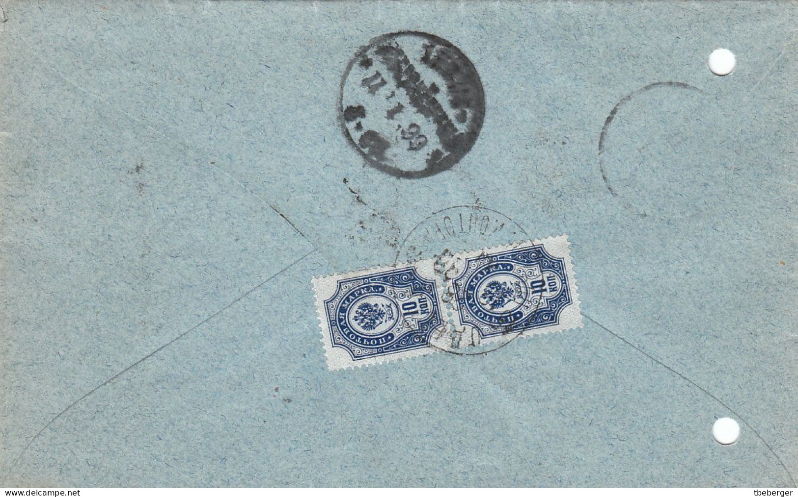 Russia 1899 Registered Cover Odessa -> Leipzig Germany 20 Kop, No Provisional Usage Of 1899 Label, Office Punched (x69) - Covers & Documents