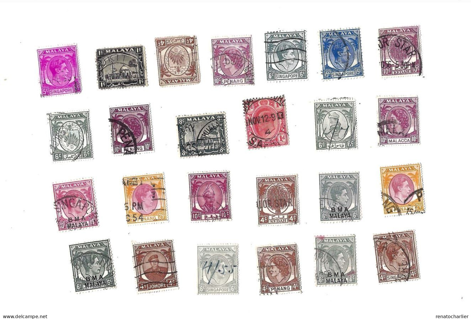 Collection De 60 Timbres Oblitérés. La Plupart Anciens. - Malaysia (1964-...)