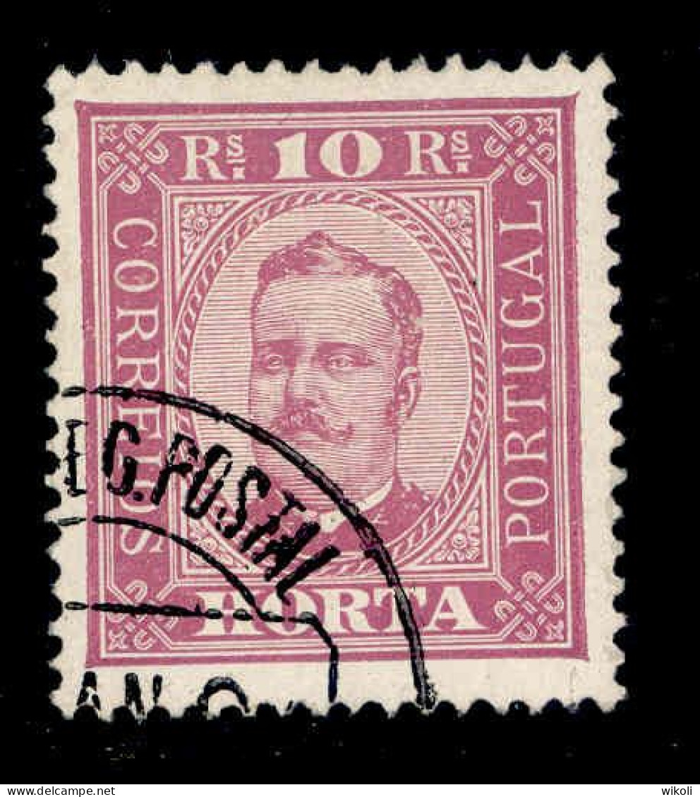 ! ! Horta - 1892 D. Carlos 10 R (Perf. 13 1/2) - Af. 02 - Used (ca 108) - Horta