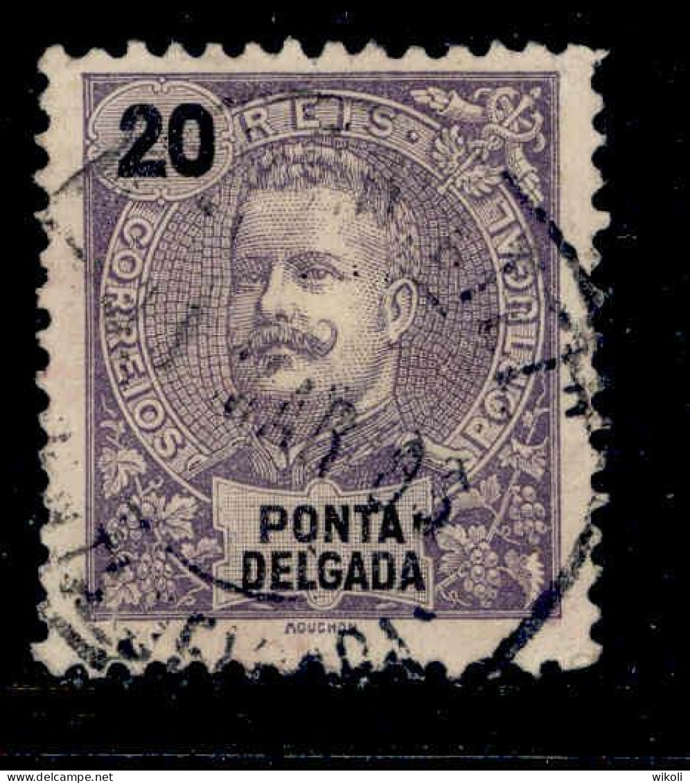 ! ! Ponta Delgada - 1897 D. Carlos 20 R - Af. 17 - Used (ca 120) - Ponta Delgada