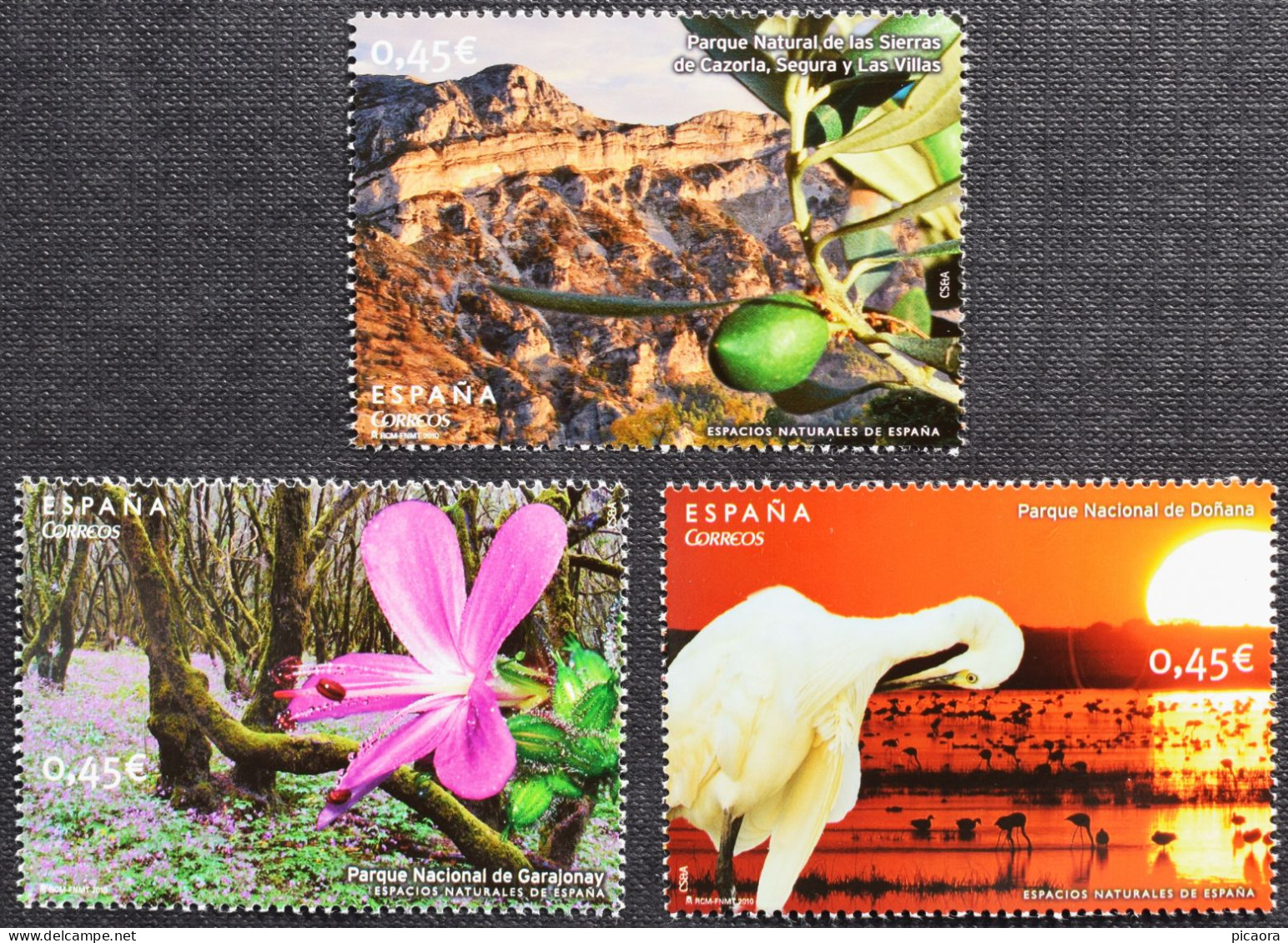 España Spain 2010  Espacios Naturales Naturaleza  Mi 4508/10  Yv 4213/15  Edi 4566/68  Nuevo New MNH ** - Nature