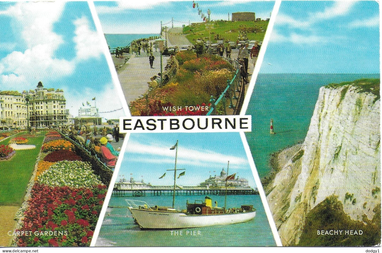 SCENES FROM EASTBOURNE, SUSSEX, ENGLAND. Circa 1977 USED POSTCARD   Fa1 - Eastbourne