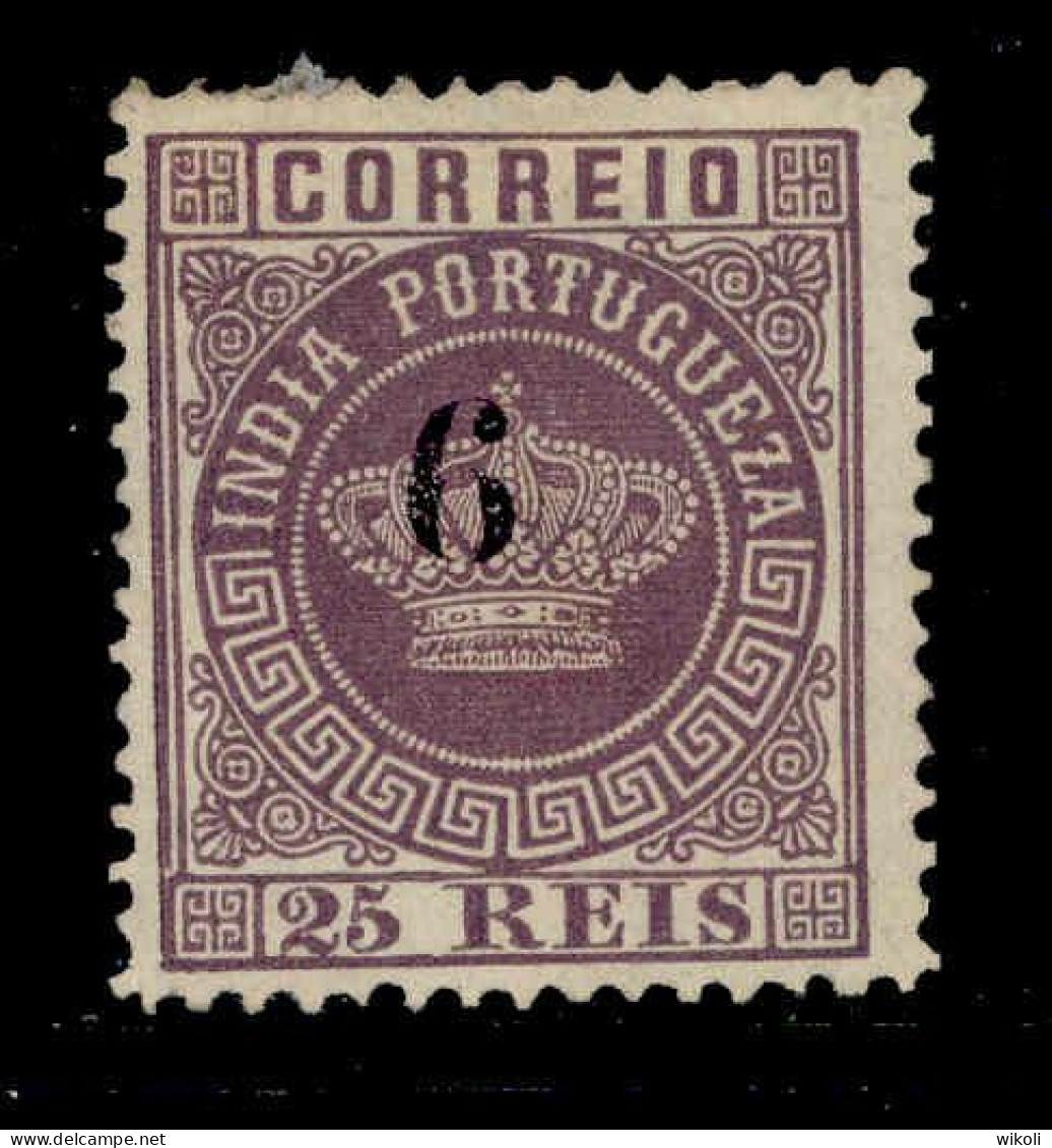 ! ! Portuguese India - 1881 Crown W/OVP 6 R (Perf. 12 3/4) - Af. 80 - Used (ca 134) - Portugiesisch-Indien