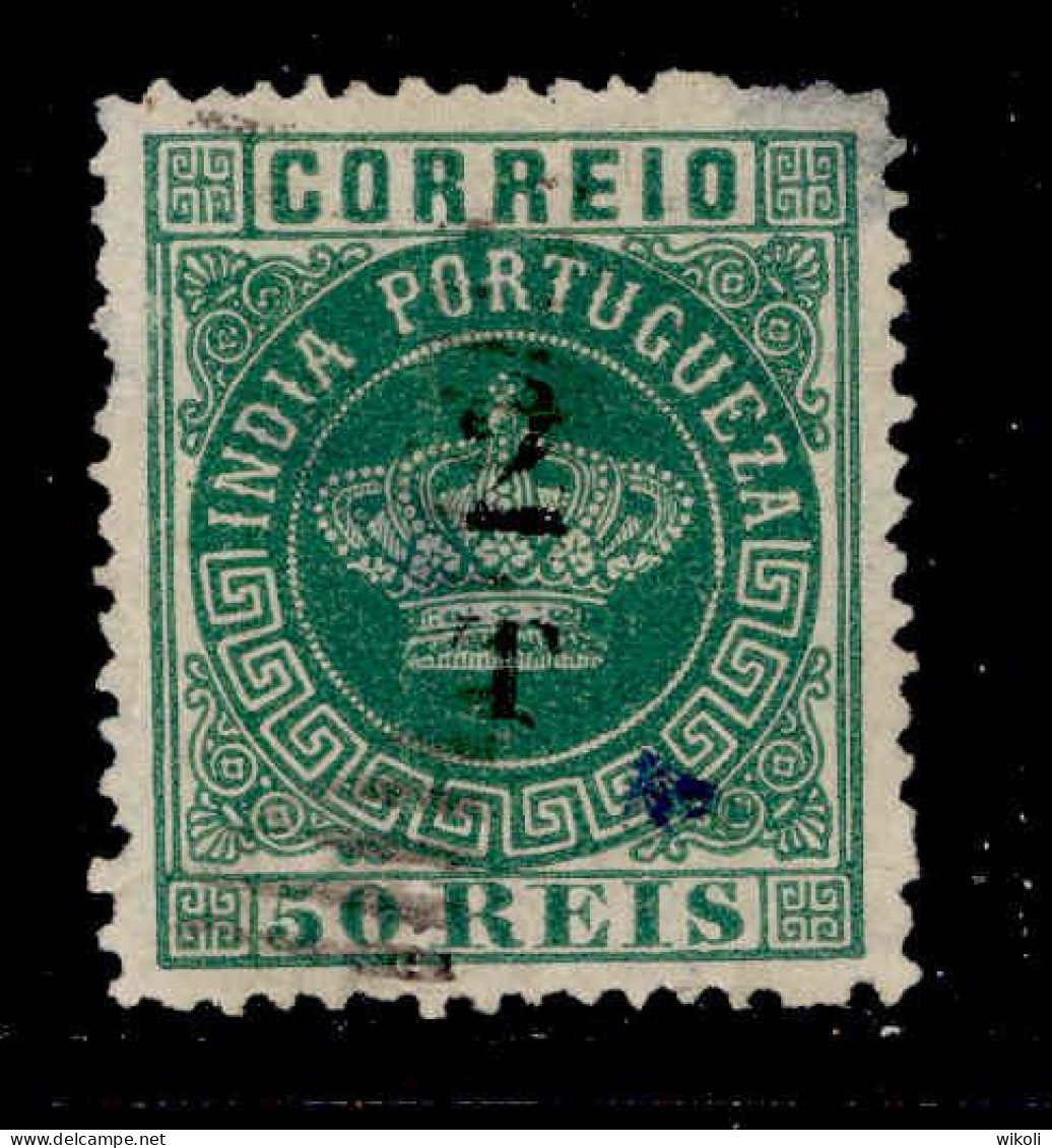 ! ! Portuguese India - 1881 Crown W/OVP 2 Tg (Perf. 13 1/2) - Af. 98b - Used (ca 135) - Inde Portugaise