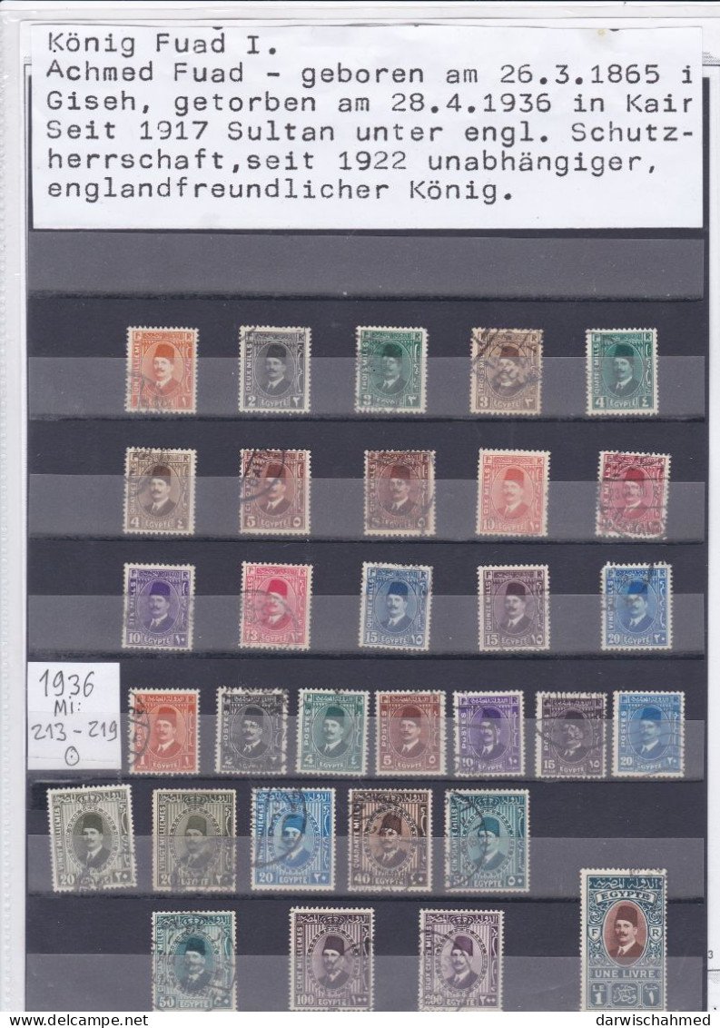 ÄGYPTEN - EGY-PT - EGYPTIAN - EGITTO -  MONARCHIE - KÖNIG FUAD PORTRÄT 1927 GESTEMPELT - Used Stamps