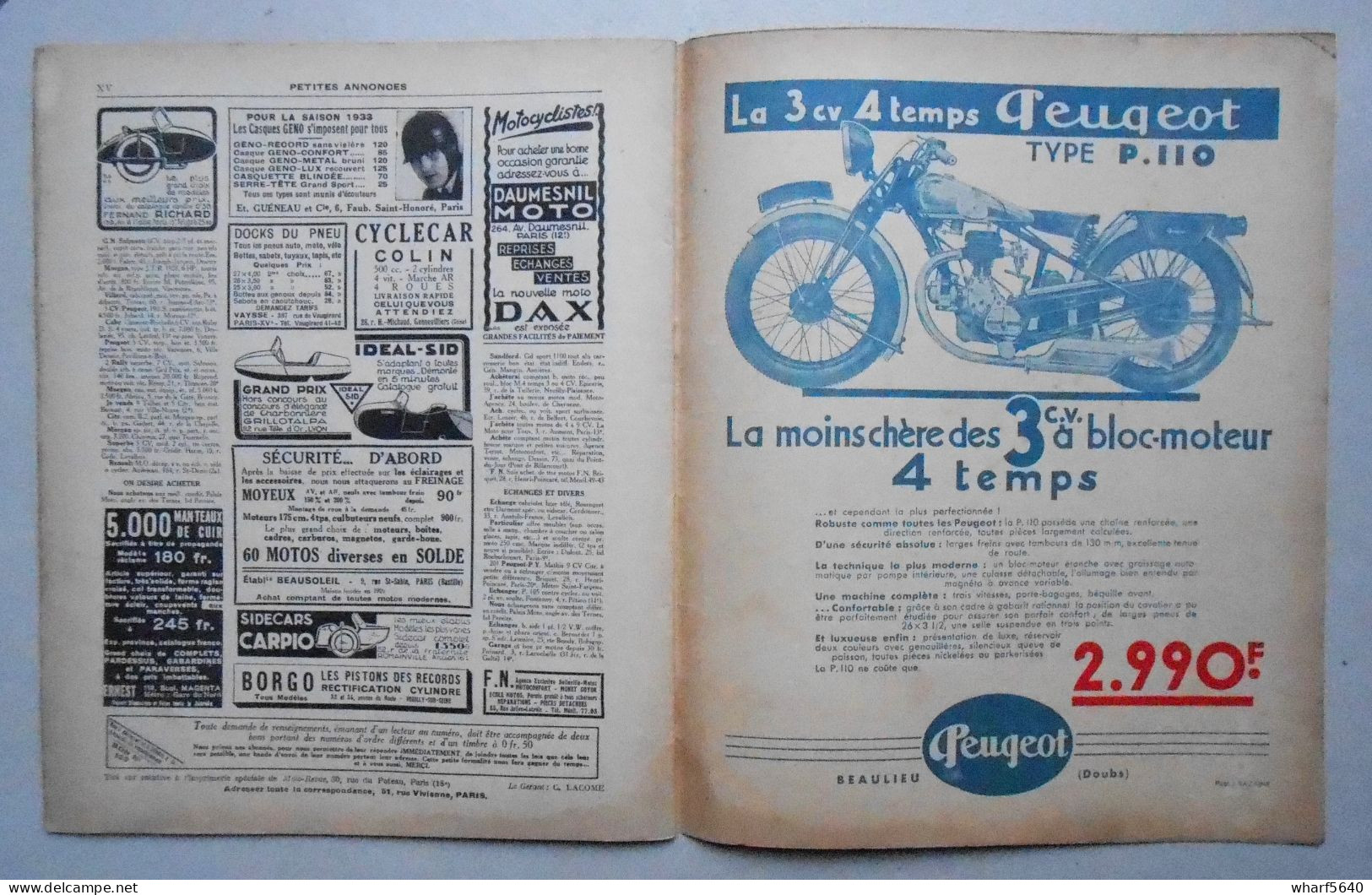 Moto Revue N° 529,  29 Avril 1933 - 1900 - 1949