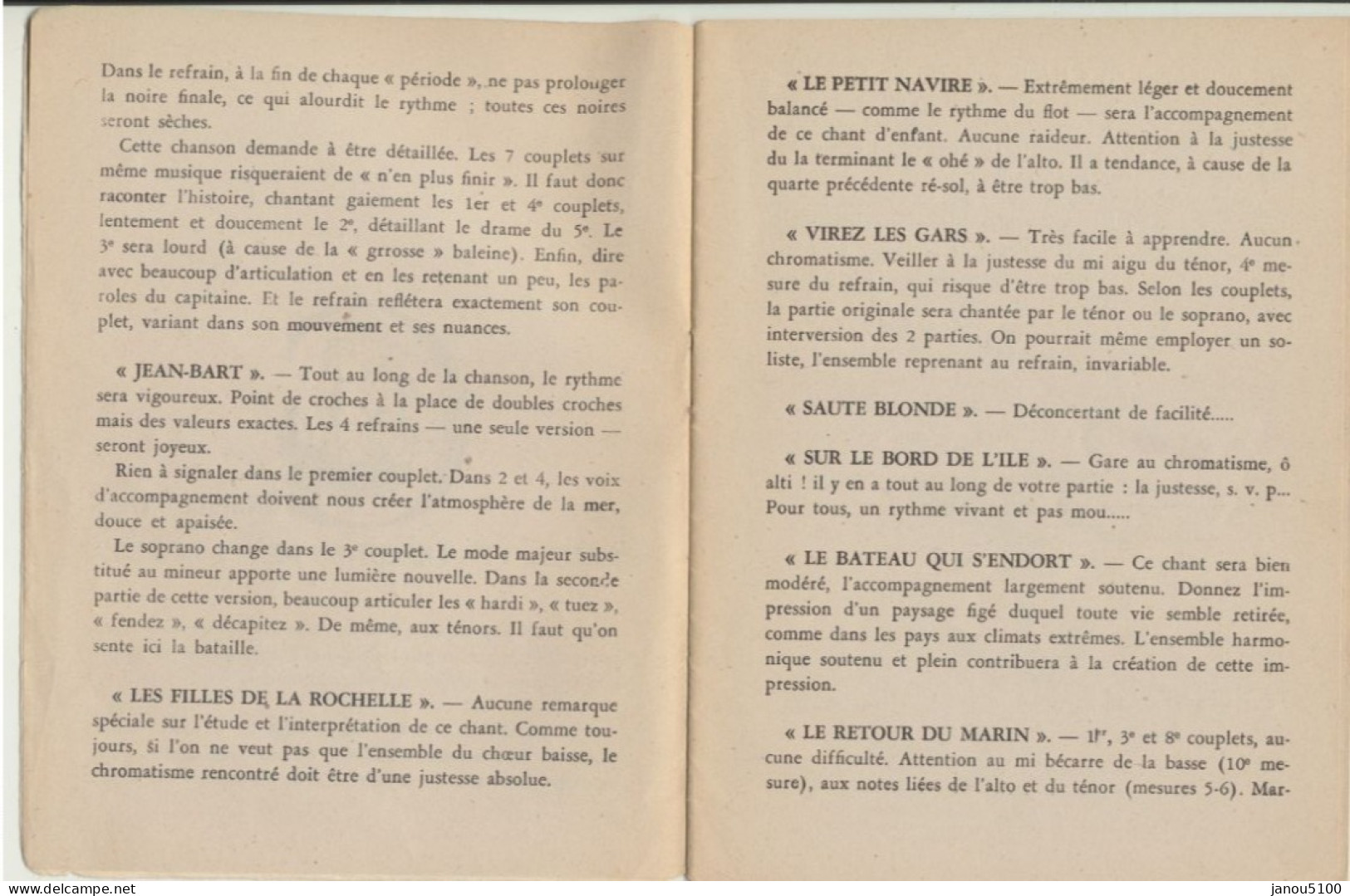 MUSIQUE  " A COEUR JOIE "  N°2   10 CHANTS MARINS     PAR CESAR  GEOFFRAY. - Chansonniers