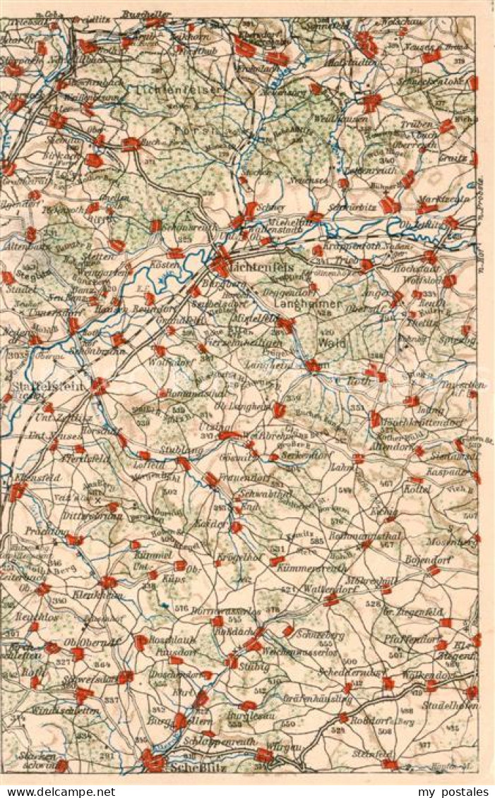 73867236 Lichtenfels Bayern Uebersichtskarte Mit Banz Staffelstein Staffelberg V - Lichtenfels