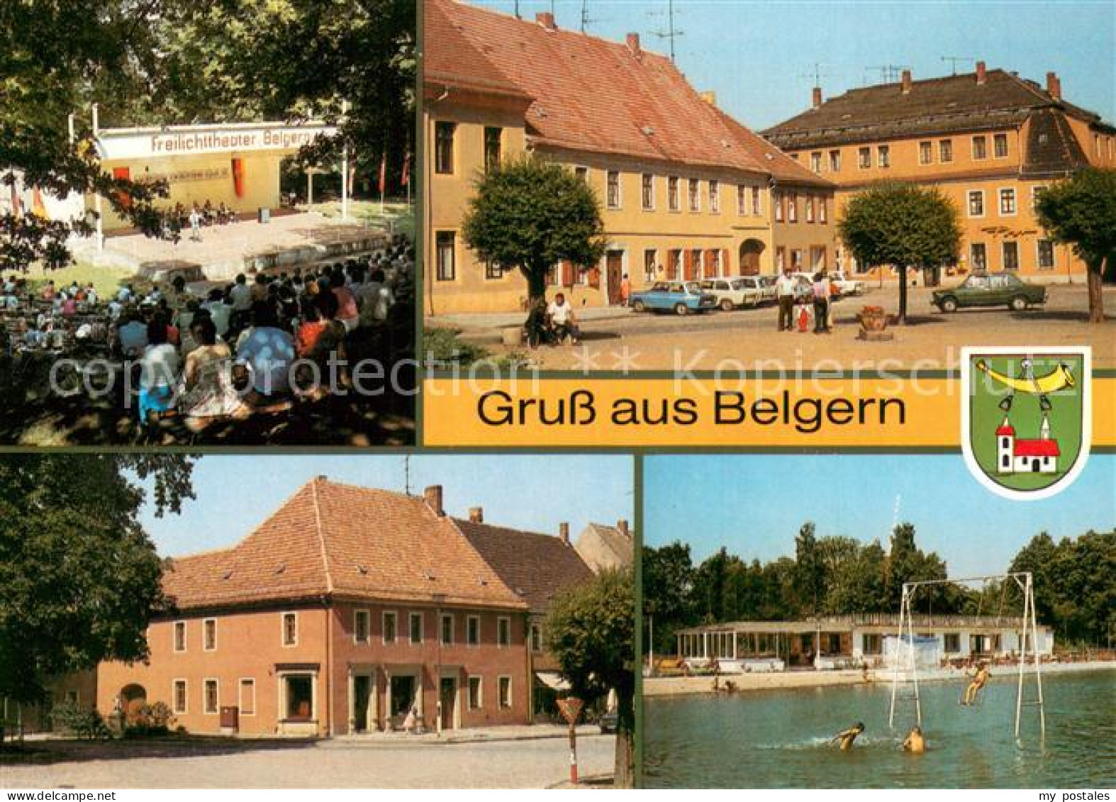 73759429 Belgern Elbe Freilichttheater Markt Mit Post Volksbad Erlengrund Belger - Belgern