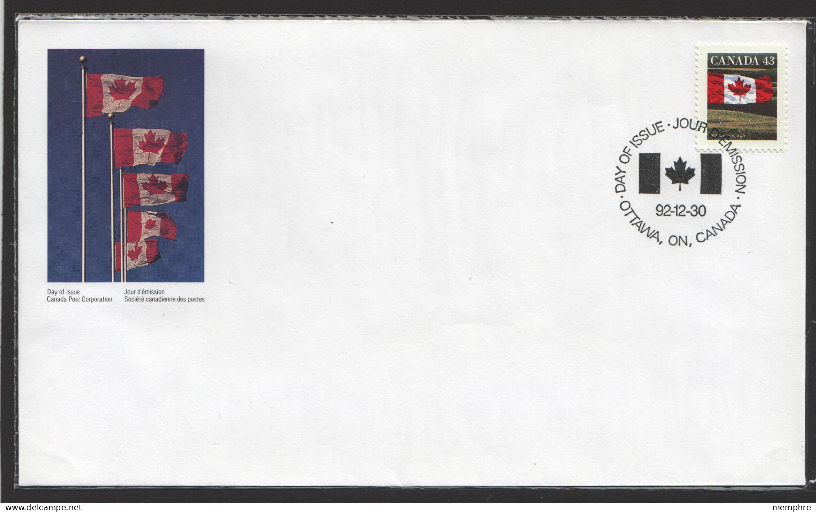 1992  43 Cents  Flag Over Prairie Sheet Definitive Single  Sc 1359 - 1991-2000